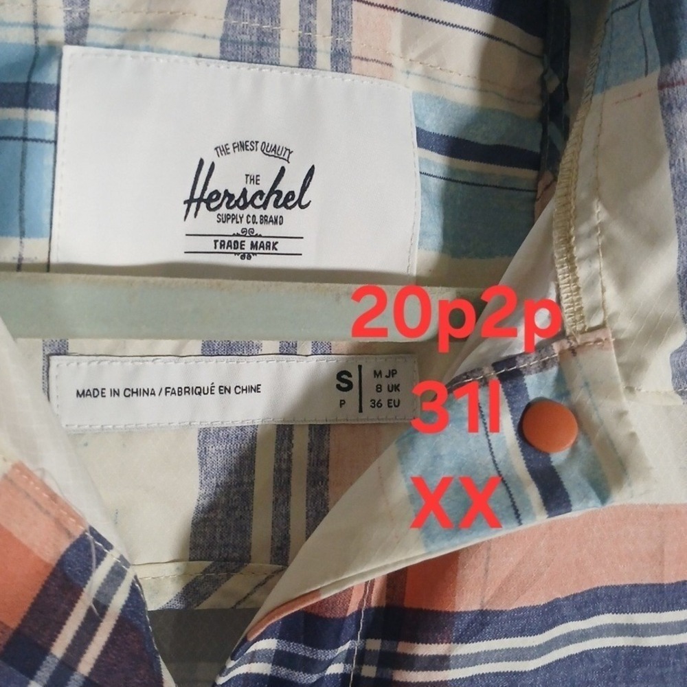 Herschel Supply Co Jacket Packable Snap Windbreaker Shacket Men's Small Plaid LS - Picture 8 of 10